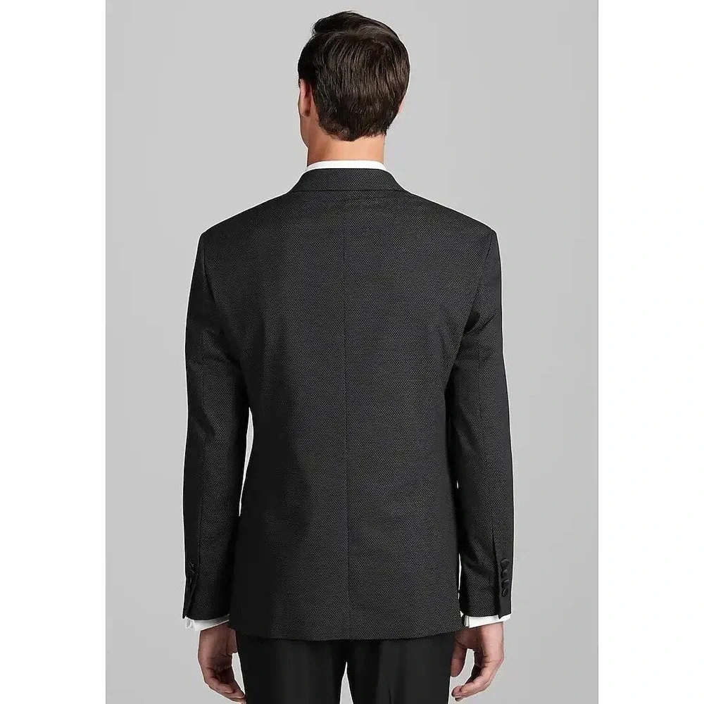 Jos A Bank Men's Dinner‎ Jacket Blazer Black Tailored Fit 46L Wool Blend C070557